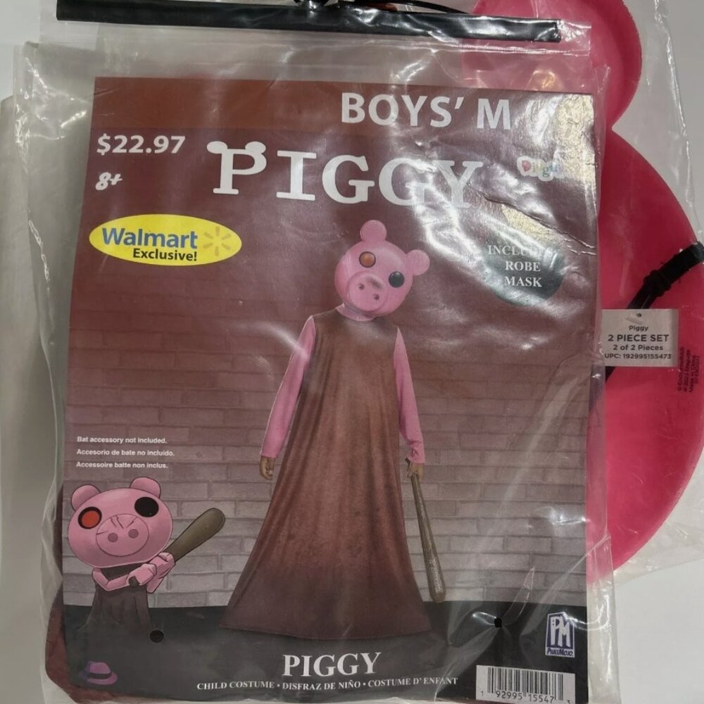 PHATMOJO Piggy Mask + Robe Boys M (8) Halloween Costume Disguise new NIP